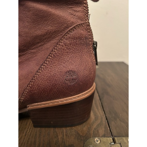 Timberland Southerlin Bay Mid-back Zip Slouch Boot Brown Leather Women's Size 11 - Picture 14 of 15